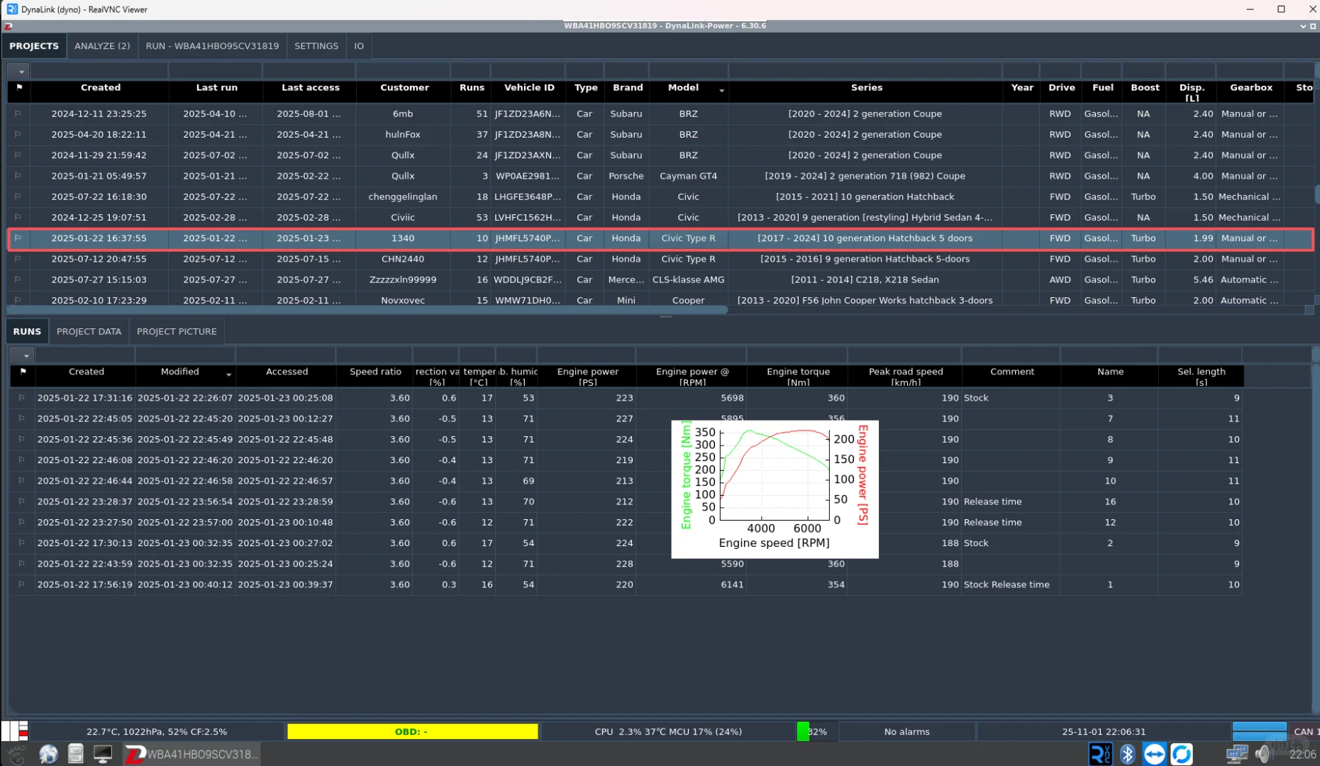本田思域Type-R发动机动力特调程序