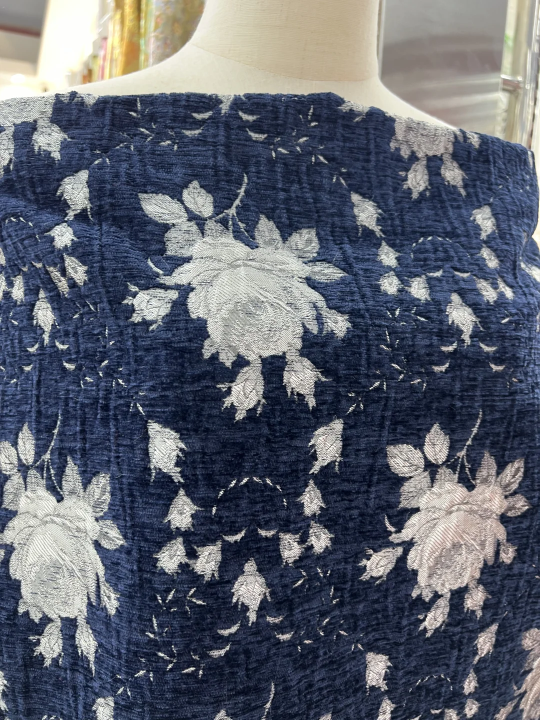 蓝调时刻｜高级感复古提花面料?