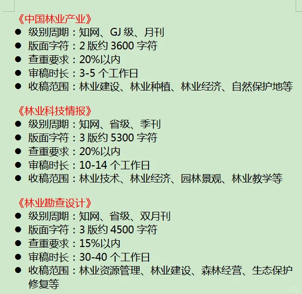 ?我不允许还有林业方向的不知道这些?