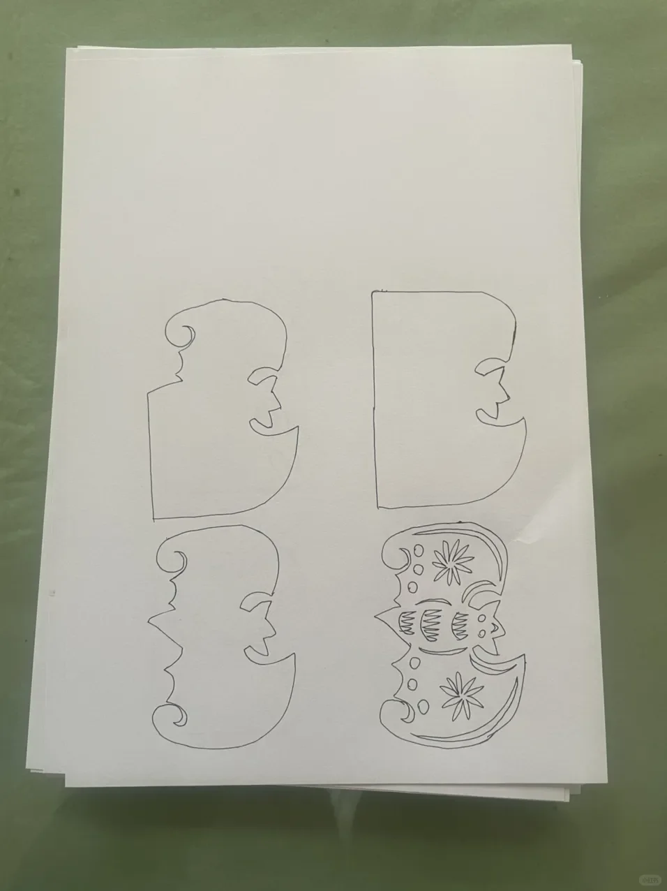 葛庭友老师剪纸教学：不对称剪纸四步法