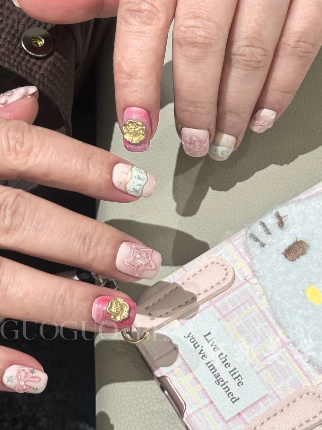 韩系少女塑料风美甲