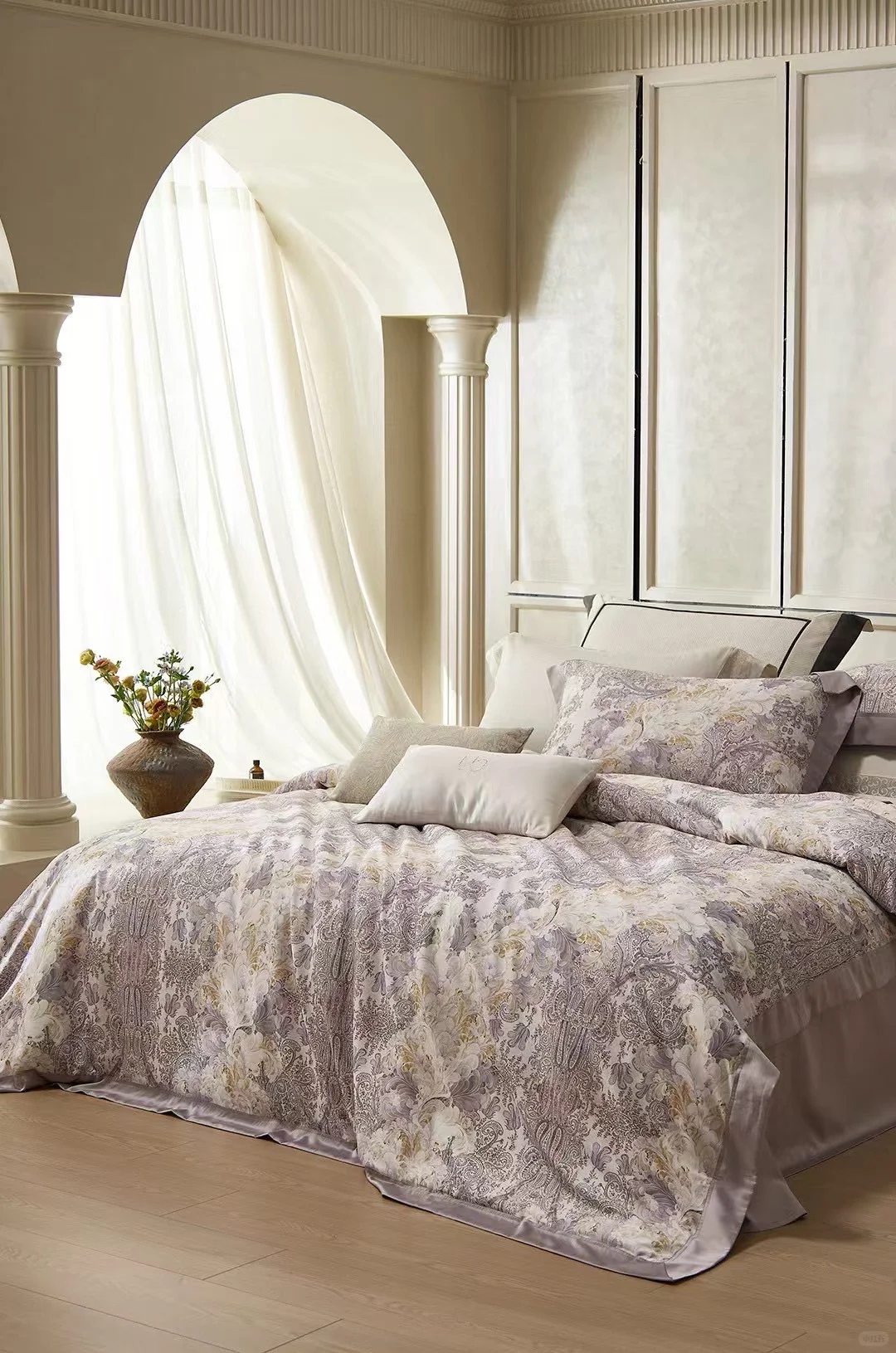 绫罗缎数码印花?奥德莉-山梗紫