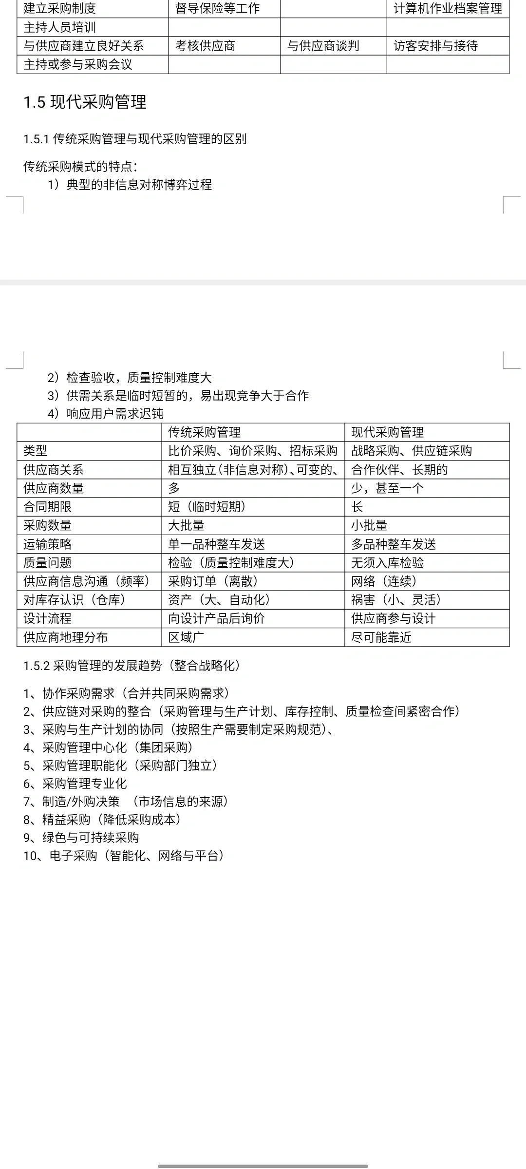 采购管理期末复习第一章