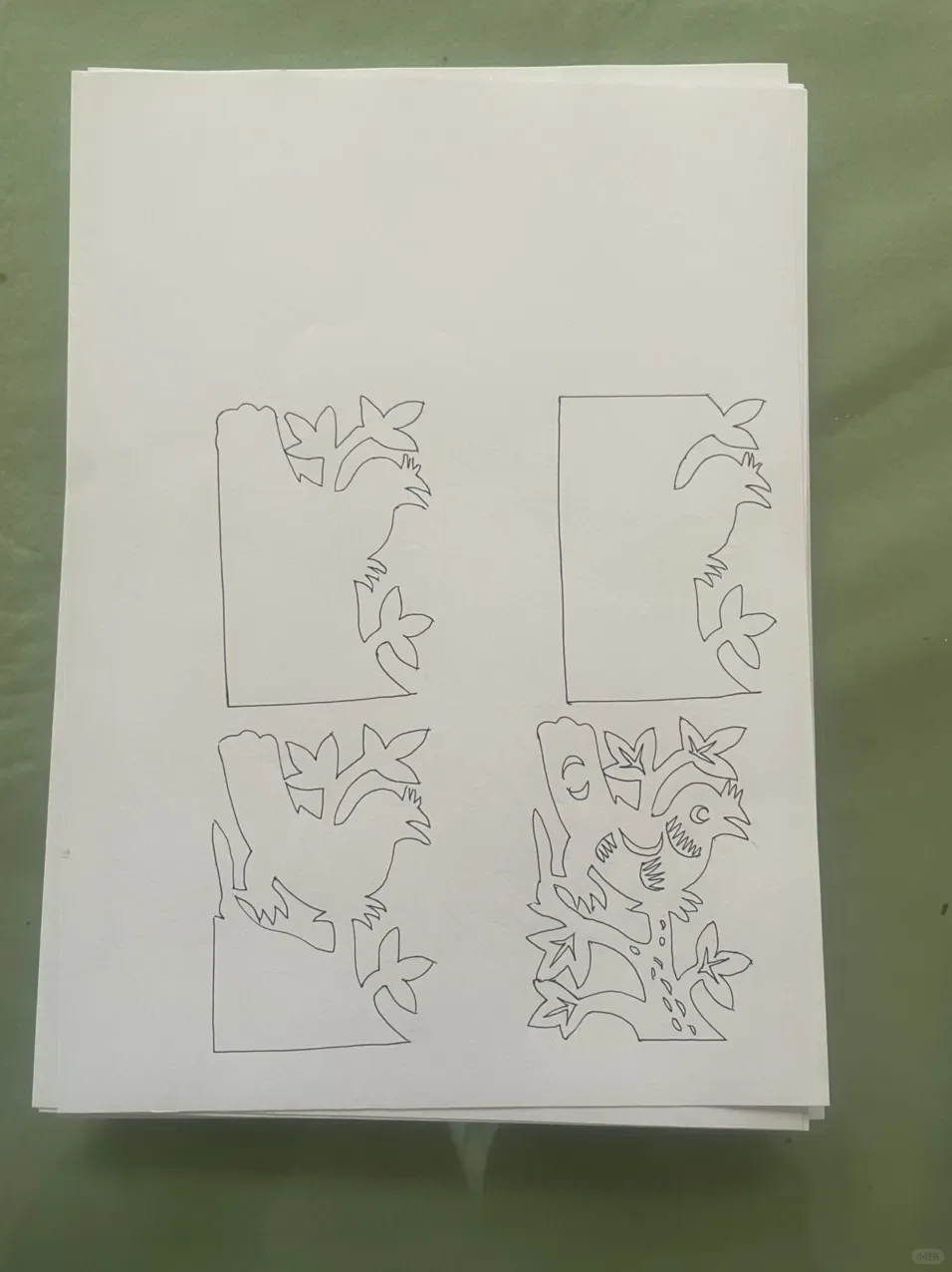 葛庭友老师剪纸教学：不对称剪纸四步法