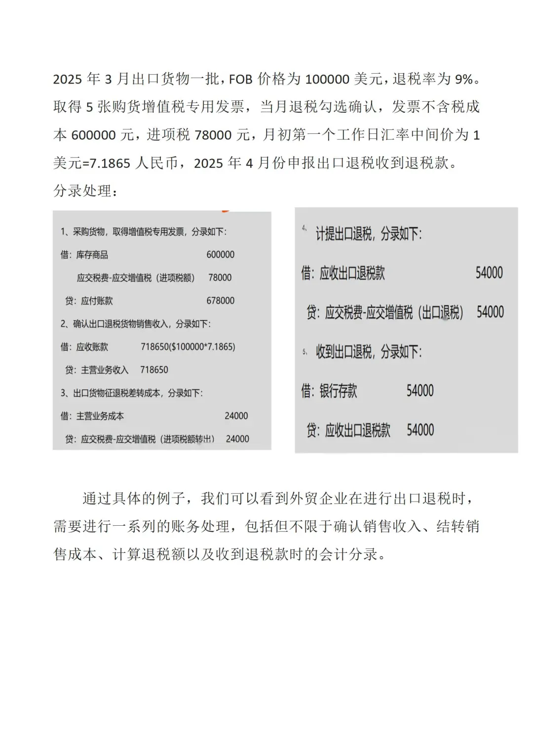 外贸会计必存！出口退税全流程+分录模板大全