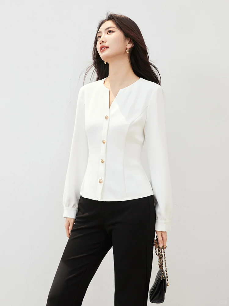 欧莎 · 日常&通勤气质感收腰衬衫