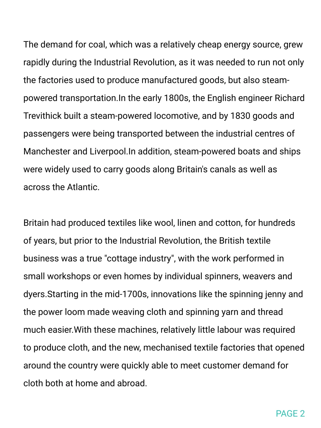 雅思阅读The Industrial Revolution