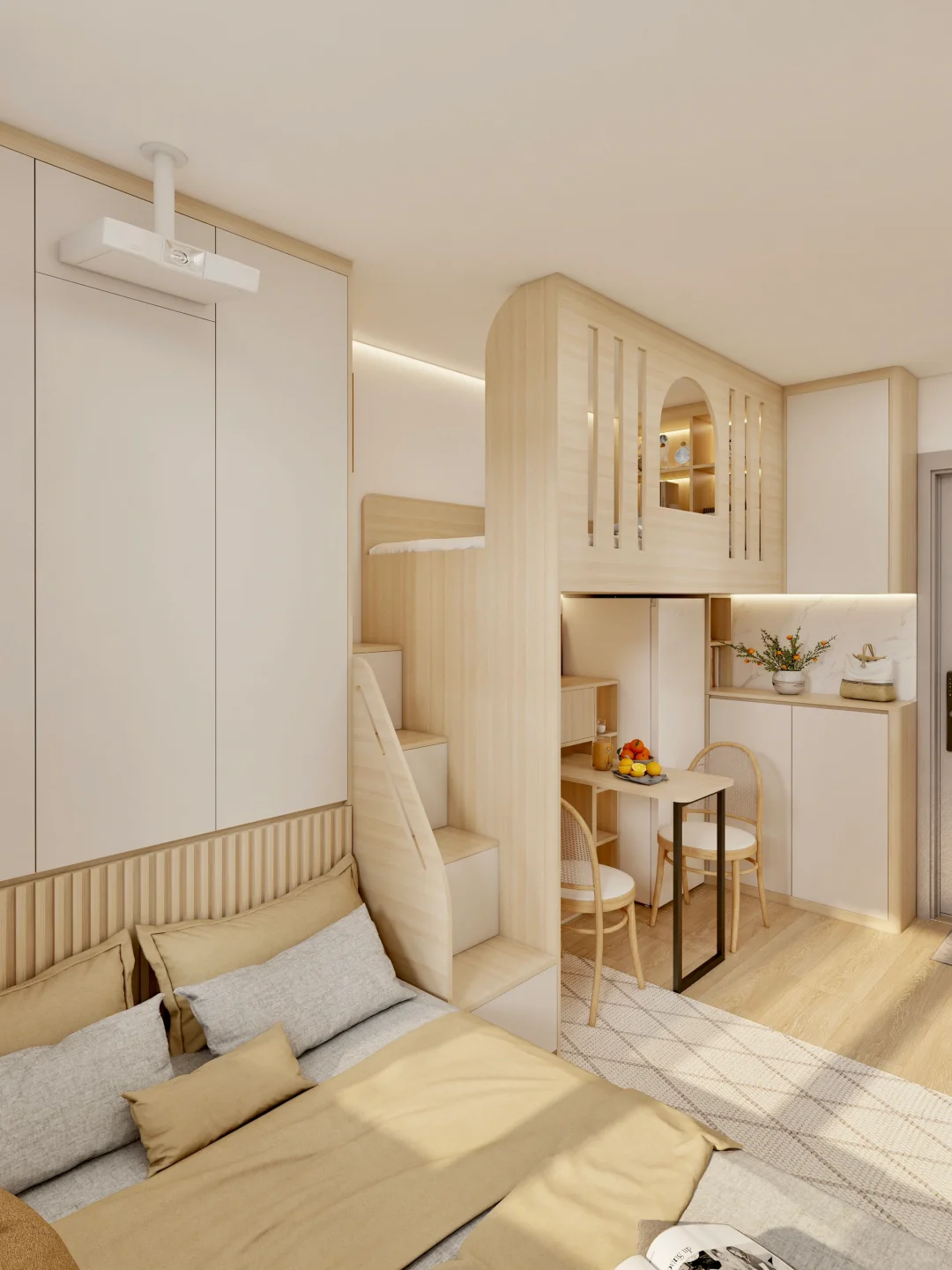 香港14m²公屋?一室改两床住下一家三口人