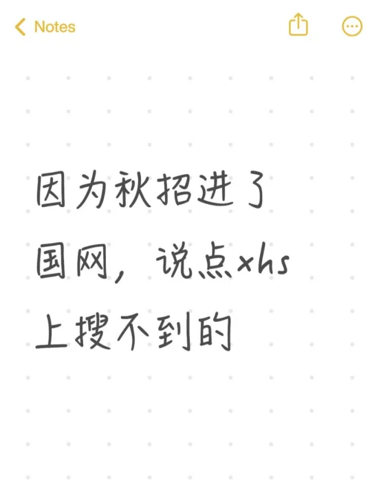 因为秋招进了国网，说点xhs上搜不到的