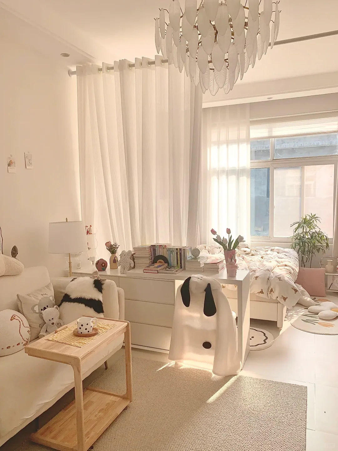 听我一句劝，窗帘做隔断，大单间能变一室一厅