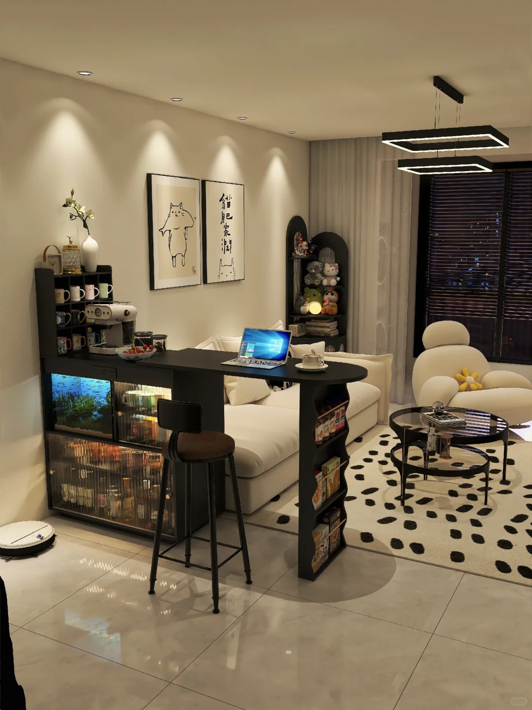 谁懂啊❗️沙发边放个吧台，客厅瞬间高级了