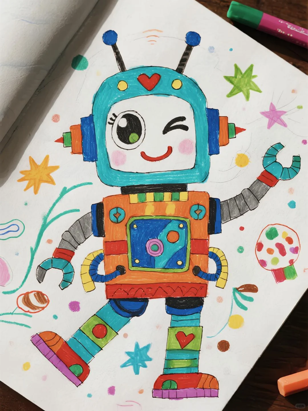 儿童创意手绘机器人