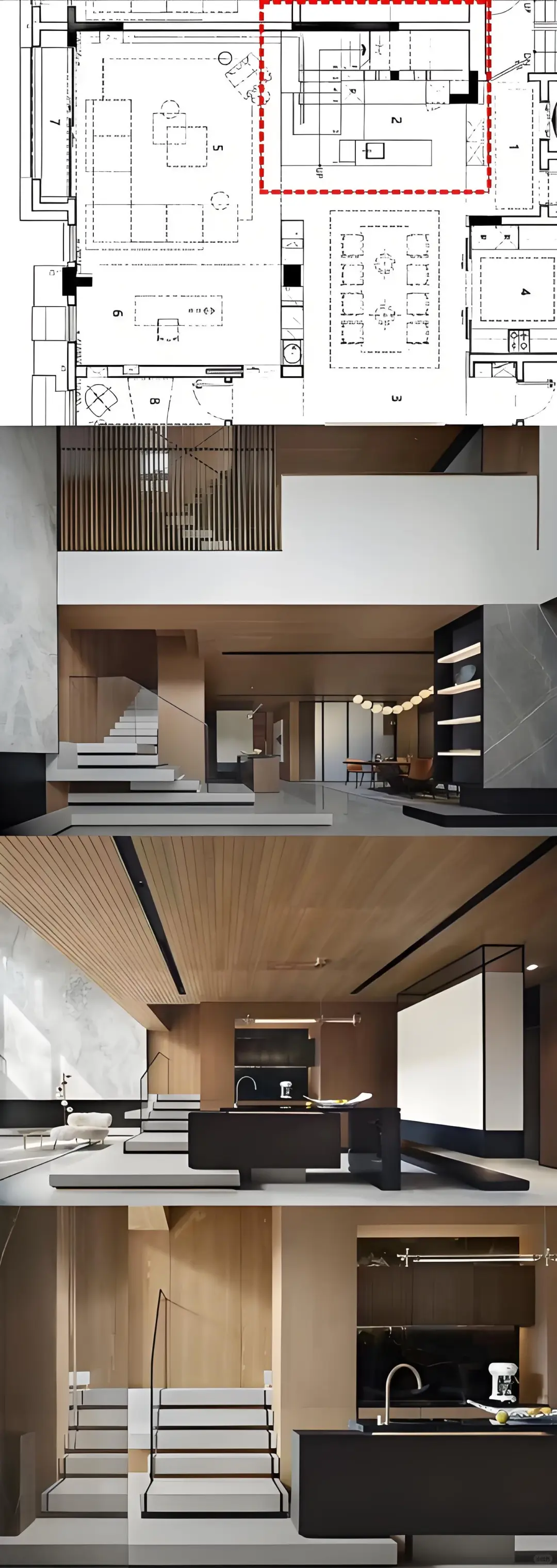 设计案例分享 - 楼梯与吧台的搭接