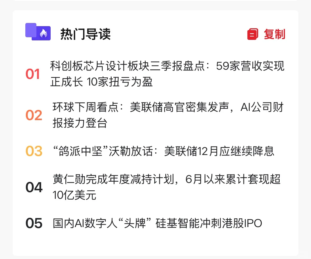 每日财经资讯（11月2日）