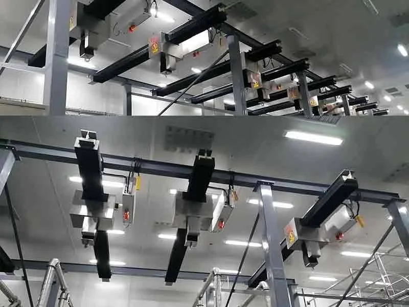 锂电池单轨吊 | 正负极材料车间洁净行