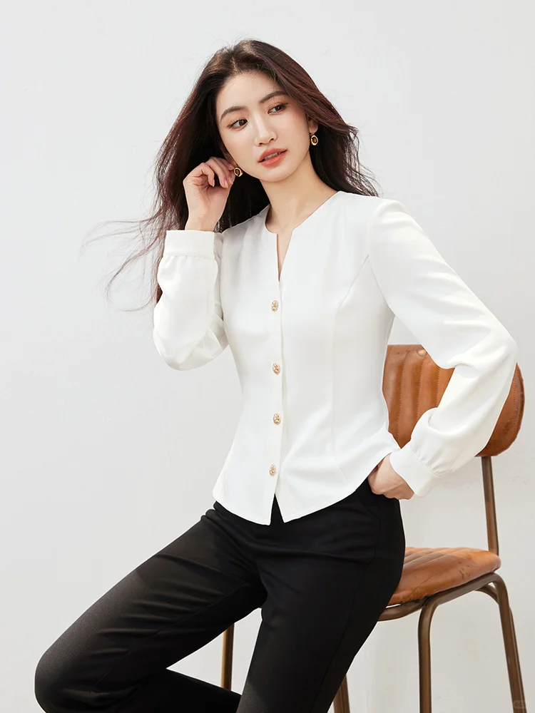 欧莎 · 日常&通勤气质感收腰衬衫