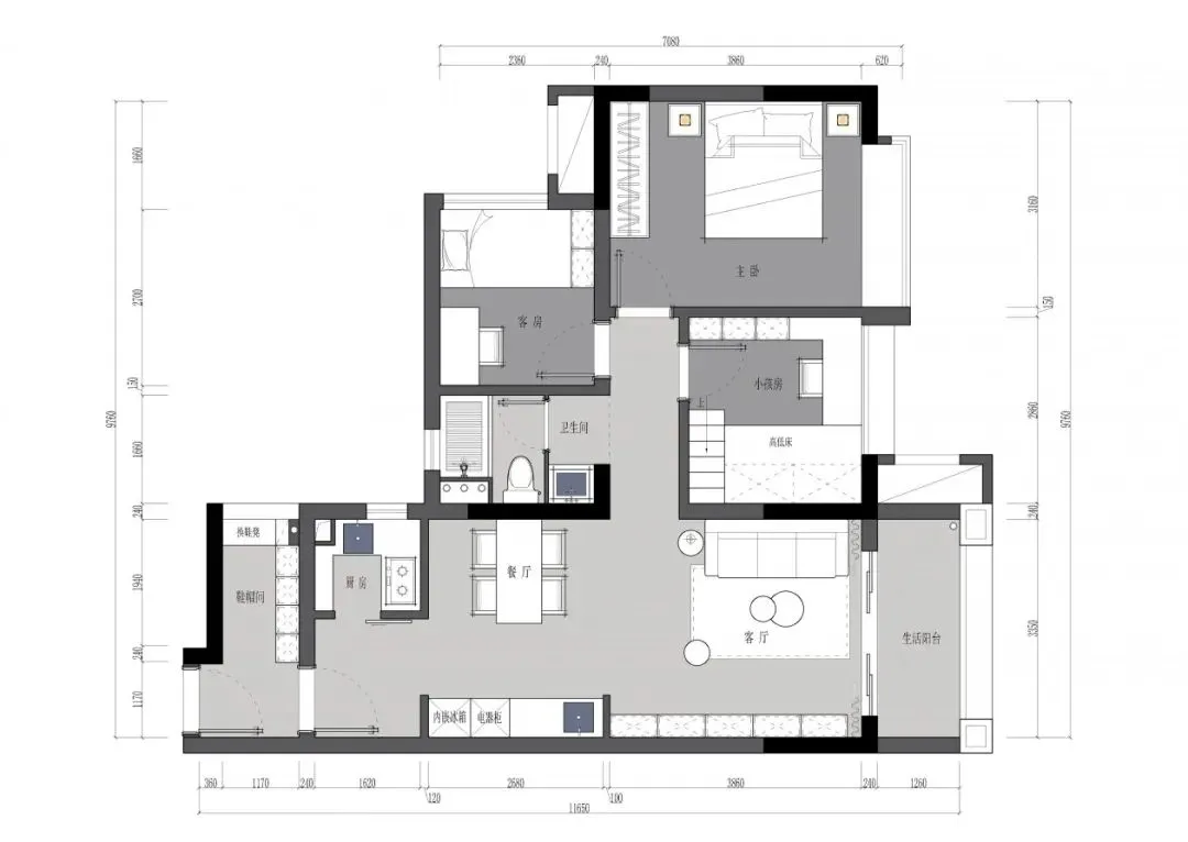 100㎡改出3室2厅+衣帽间，忍不住夸爆它！
