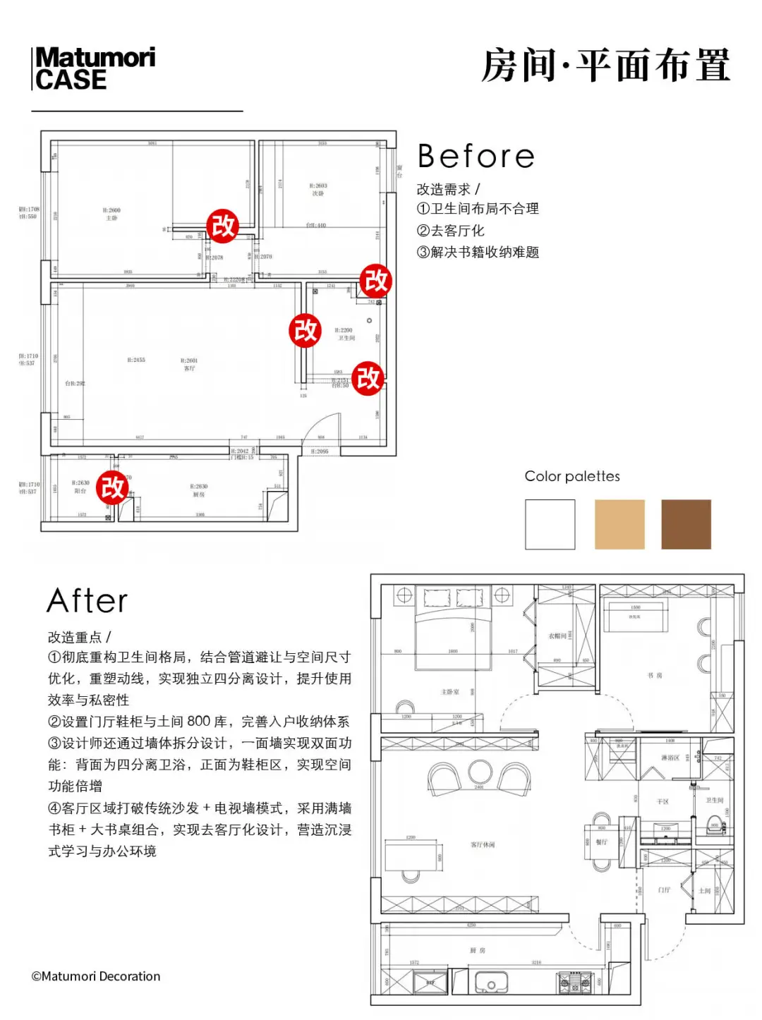 70㎡去客厅化日式改造：布局焕新！功能拉满