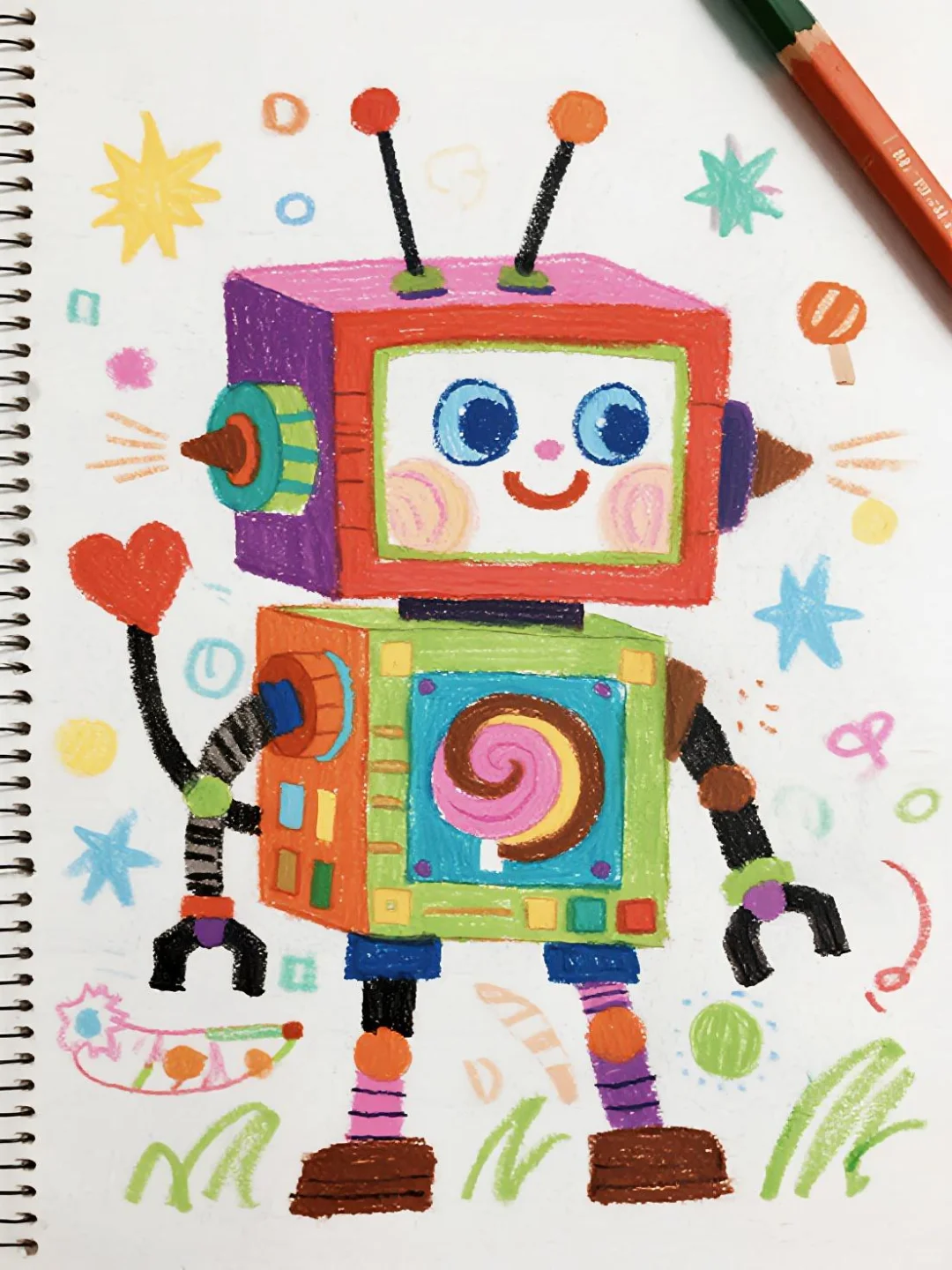 儿童创意手绘机器人