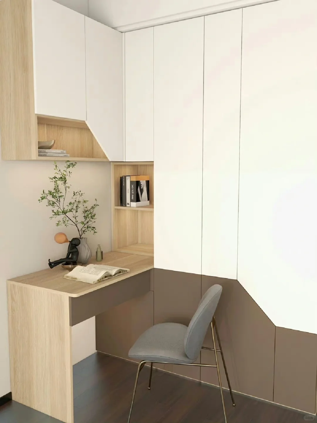 邯郸装修设计/高颜值书桌衣柜一体设计
