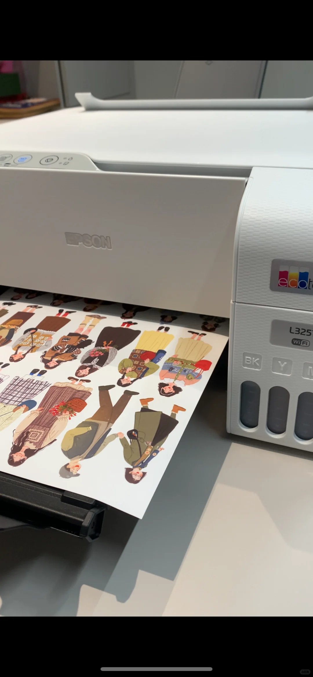 爱普生3251打印不干胶对比