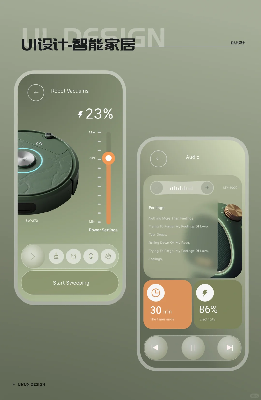 一组原创简约智能家居ui设计分享
