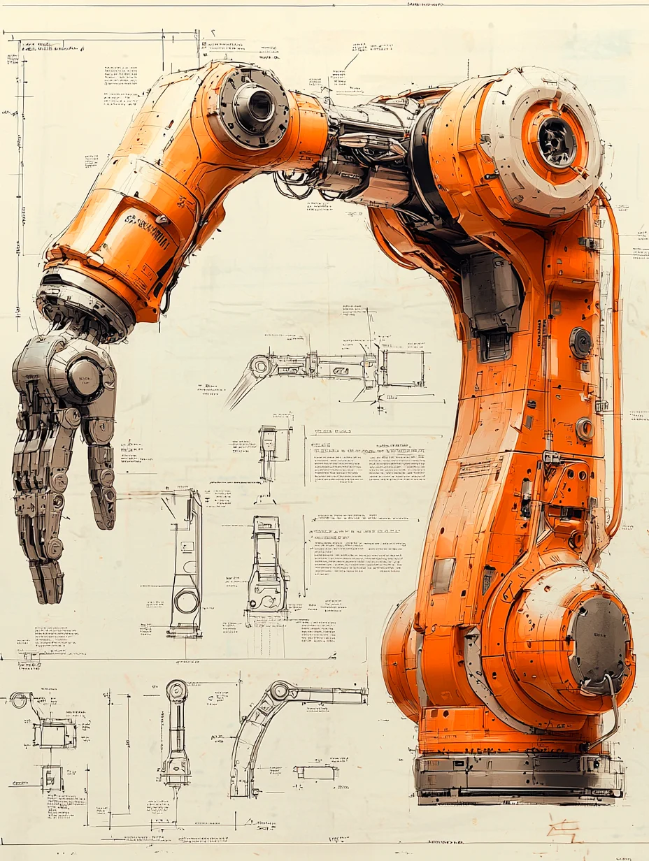 生产自动化·机械臂 设计线稿［咒语］