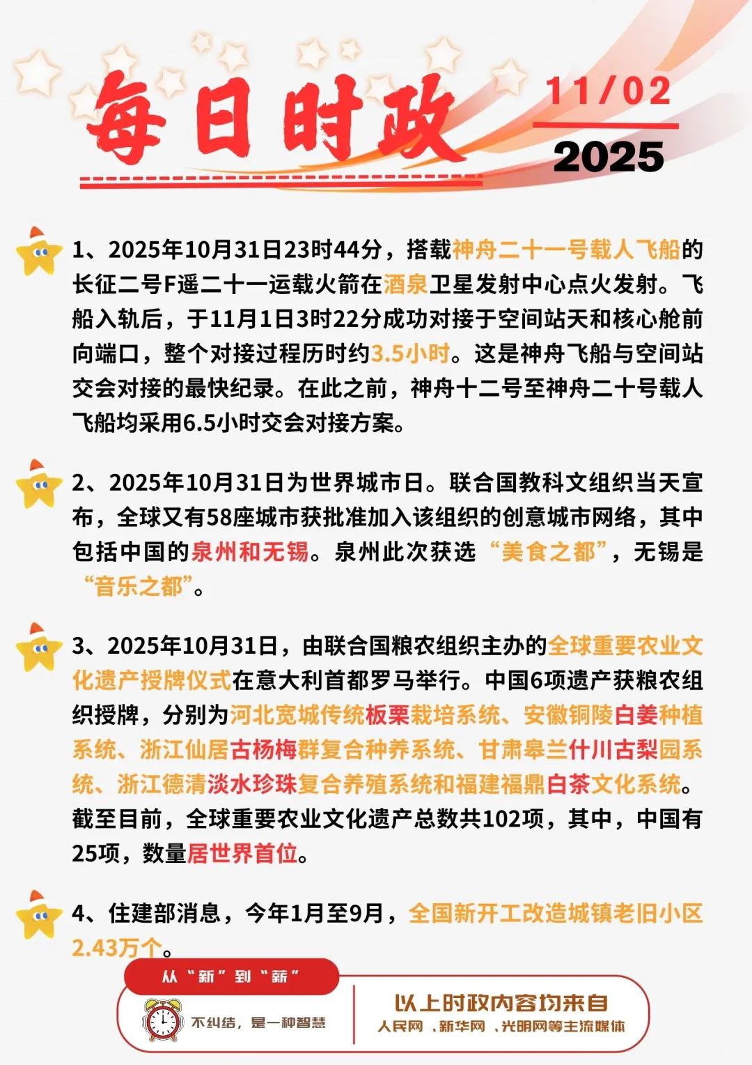 ?每日时政打卡 | 2025年11月2日