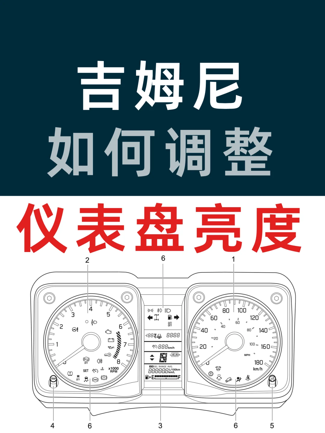 吉姆尼仪表盘亮度调节教程