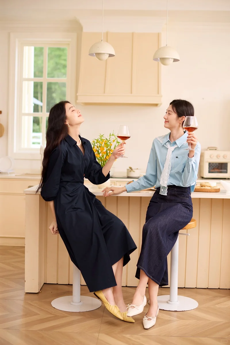 香影lookbook?收腰衬衫裙·职场高知风