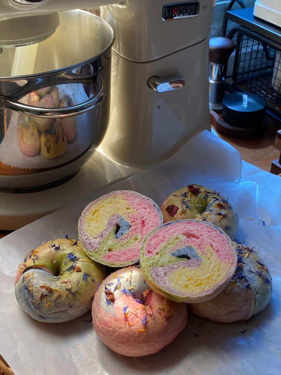 用高比克007画境厨师机做了莫奈花园贝果～