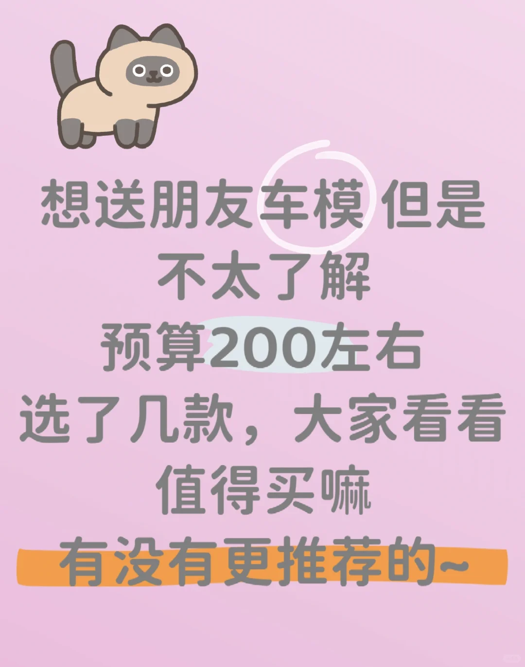 想送车模但是预算有限！