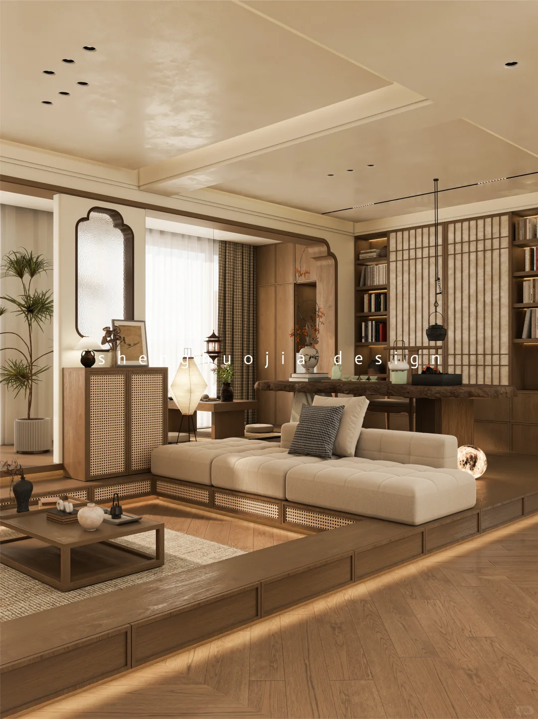 拆墙换下沉客厅+书房，业主说空间利用赚翻