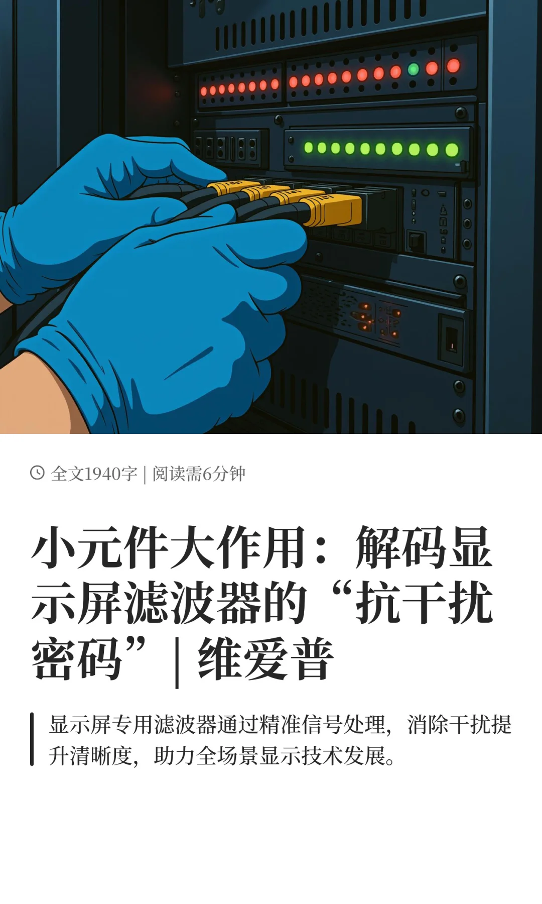 解码显示屏滤波器的“抗干扰密码”
