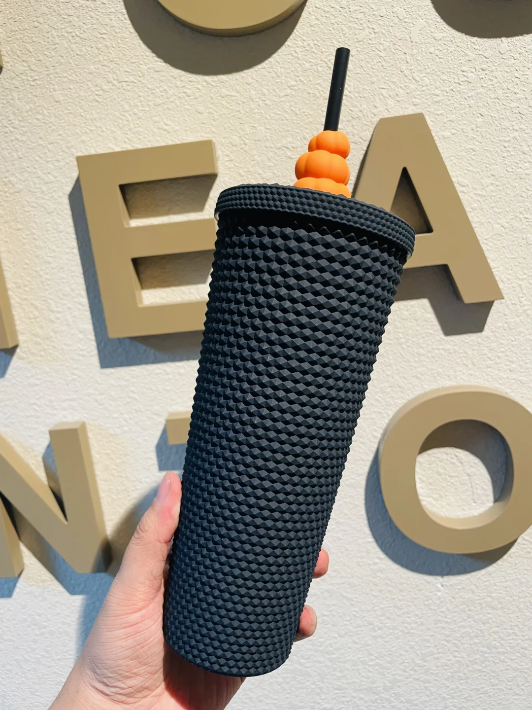 星巴克万圣节暗夜黑系列 765ml塑料榴莲杯