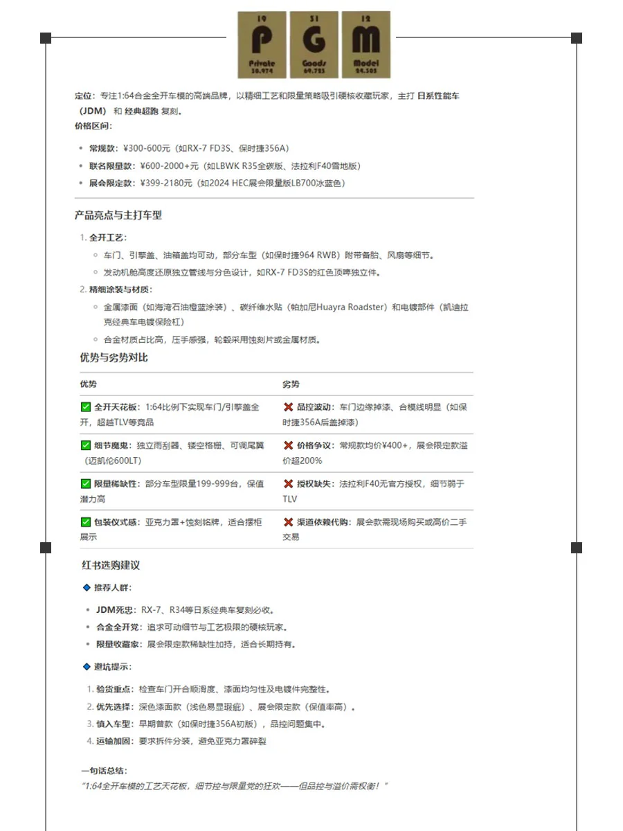 ?车模品牌大盘点，睁大眼睛入坑不亏（二