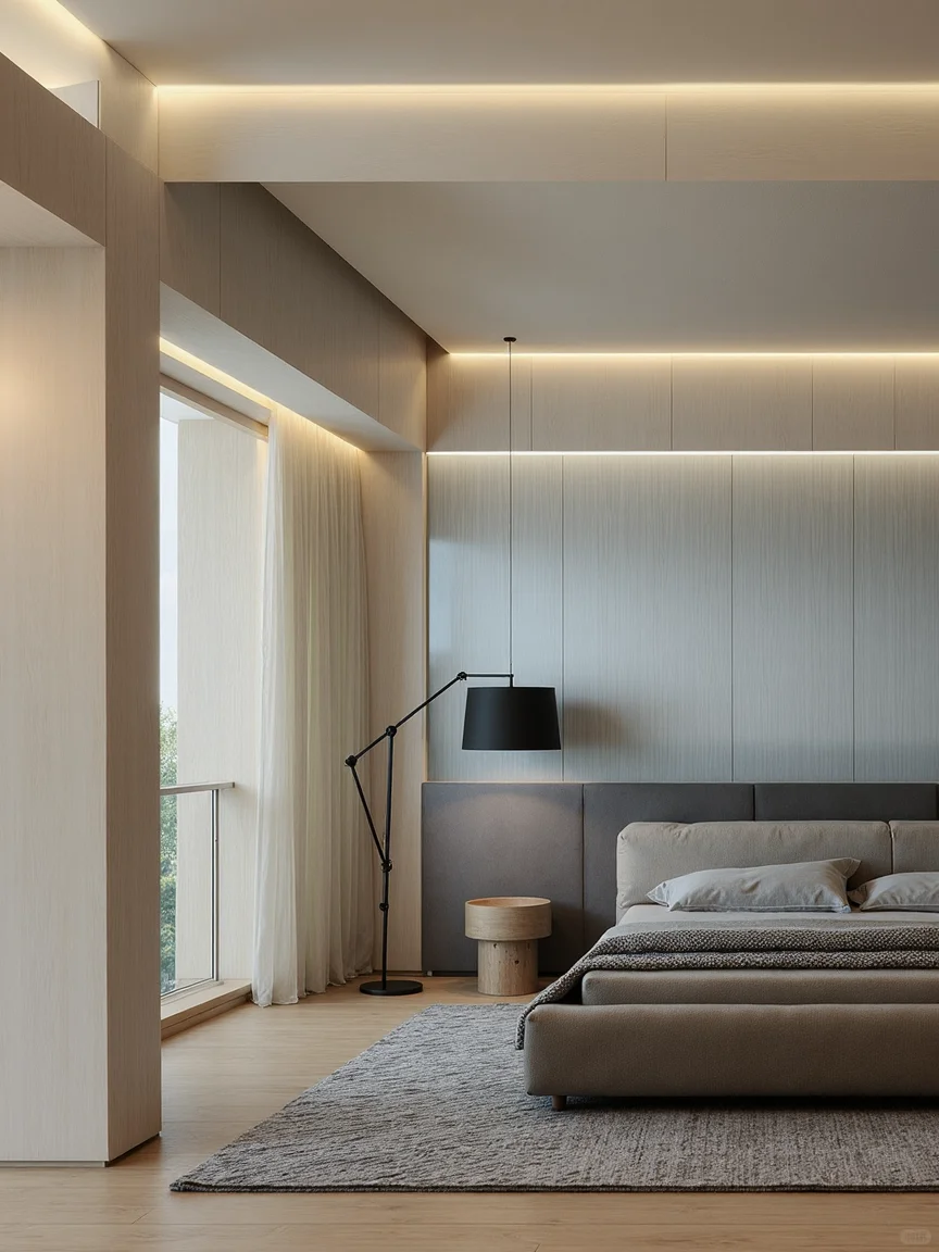 沙发背靠开放式书房！白嫖大横厅+收纳爽飞