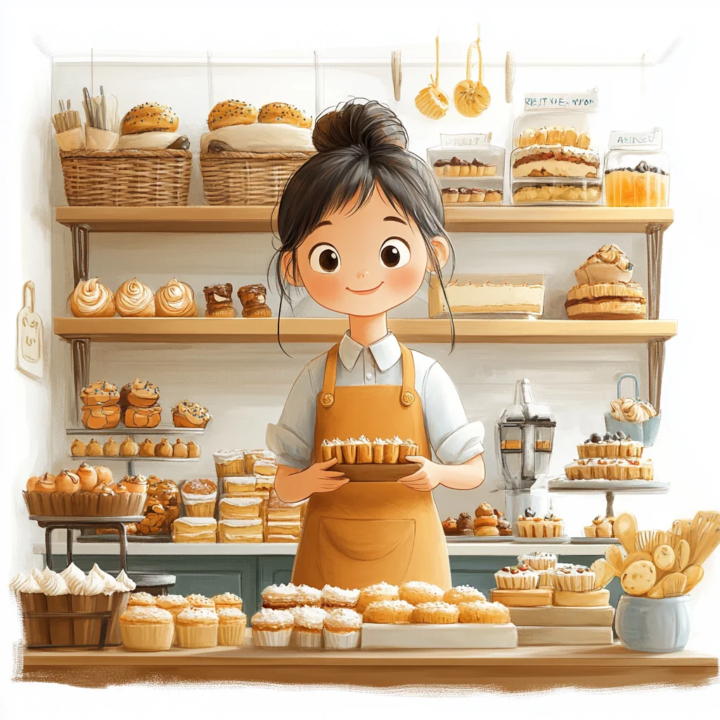 卡通人物插画头像 爱烘焙的女生 少女头像