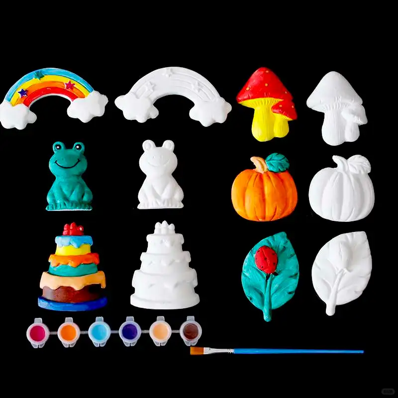 涂色石膏娃娃，儿童手工超有趣?