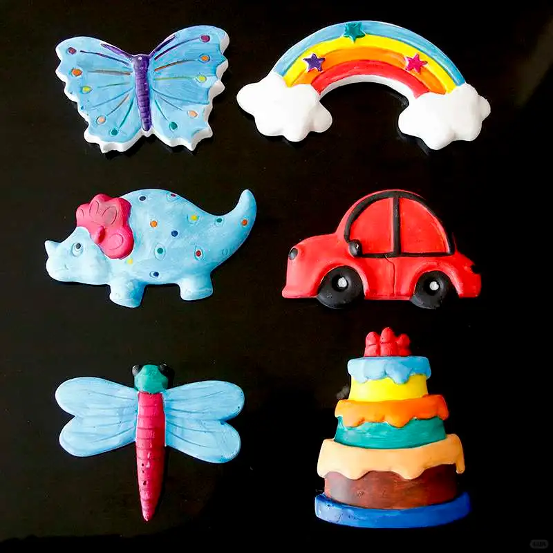 涂色石膏娃娃，儿童手工超有趣?