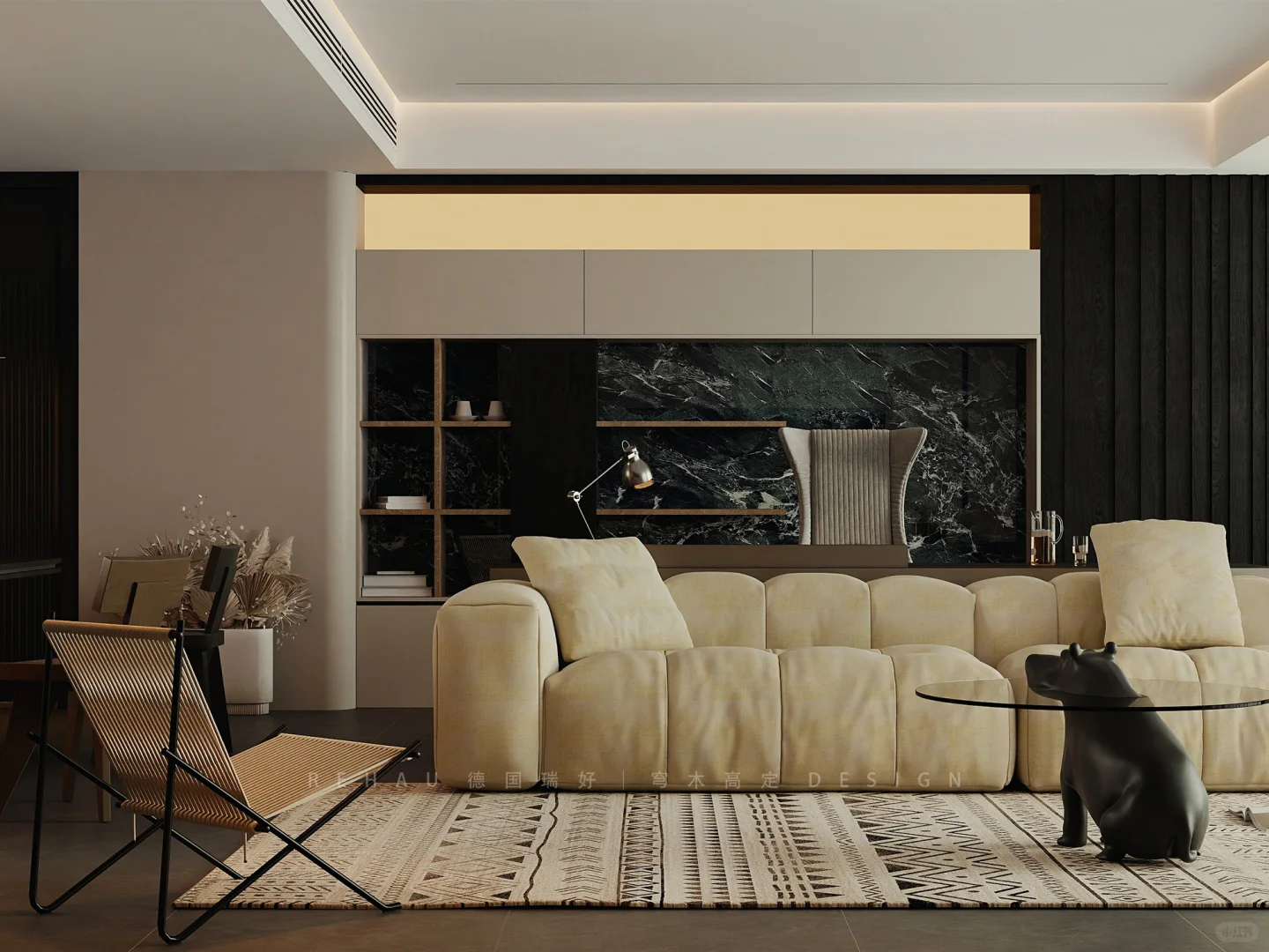 上海汇元玺｜客餐厅一体化的全屋定制设计