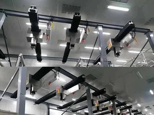锂电池单轨吊 | 正负极材料车间洁净行