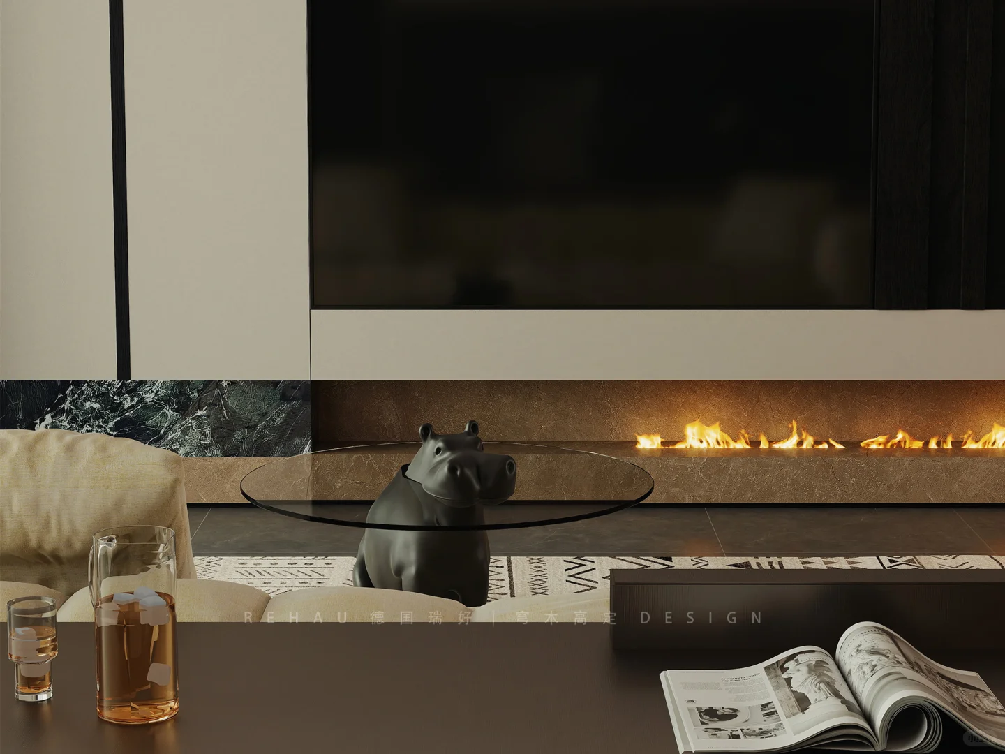 上海汇元玺｜客餐厅一体化的全屋定制设计