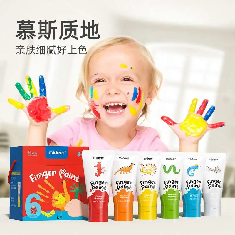 mideer弥鹿手指画颜料套装 萌娃创意小天地