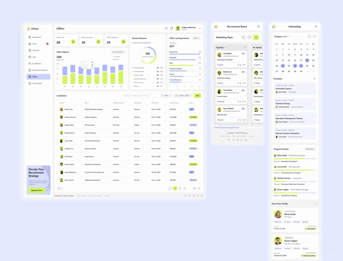 招聘平台仪表盘界面