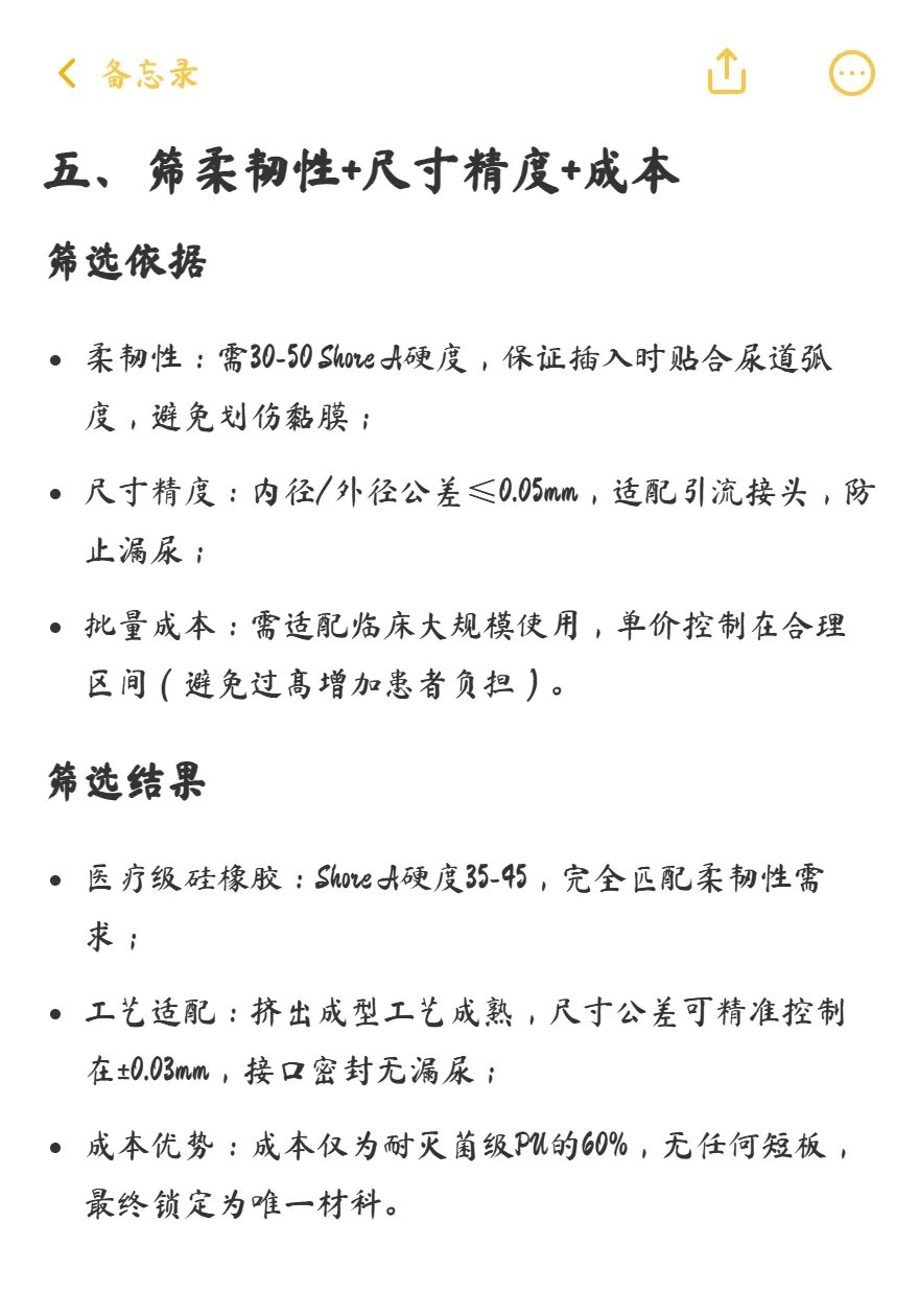 导尿管材质选材笔记：筛选与工艺实现
