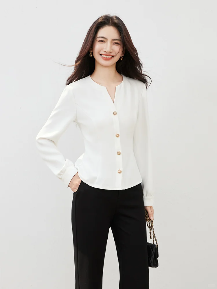 欧莎 · 日常&通勤气质感收腰衬衫