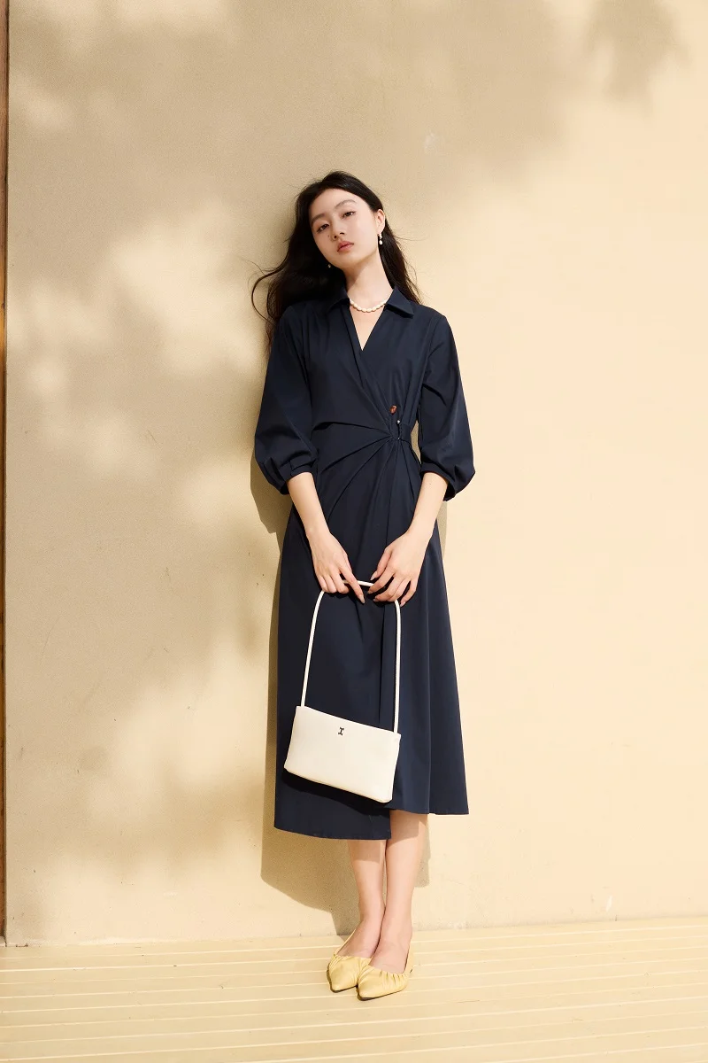 香影lookbook?收腰衬衫裙·职场高知风