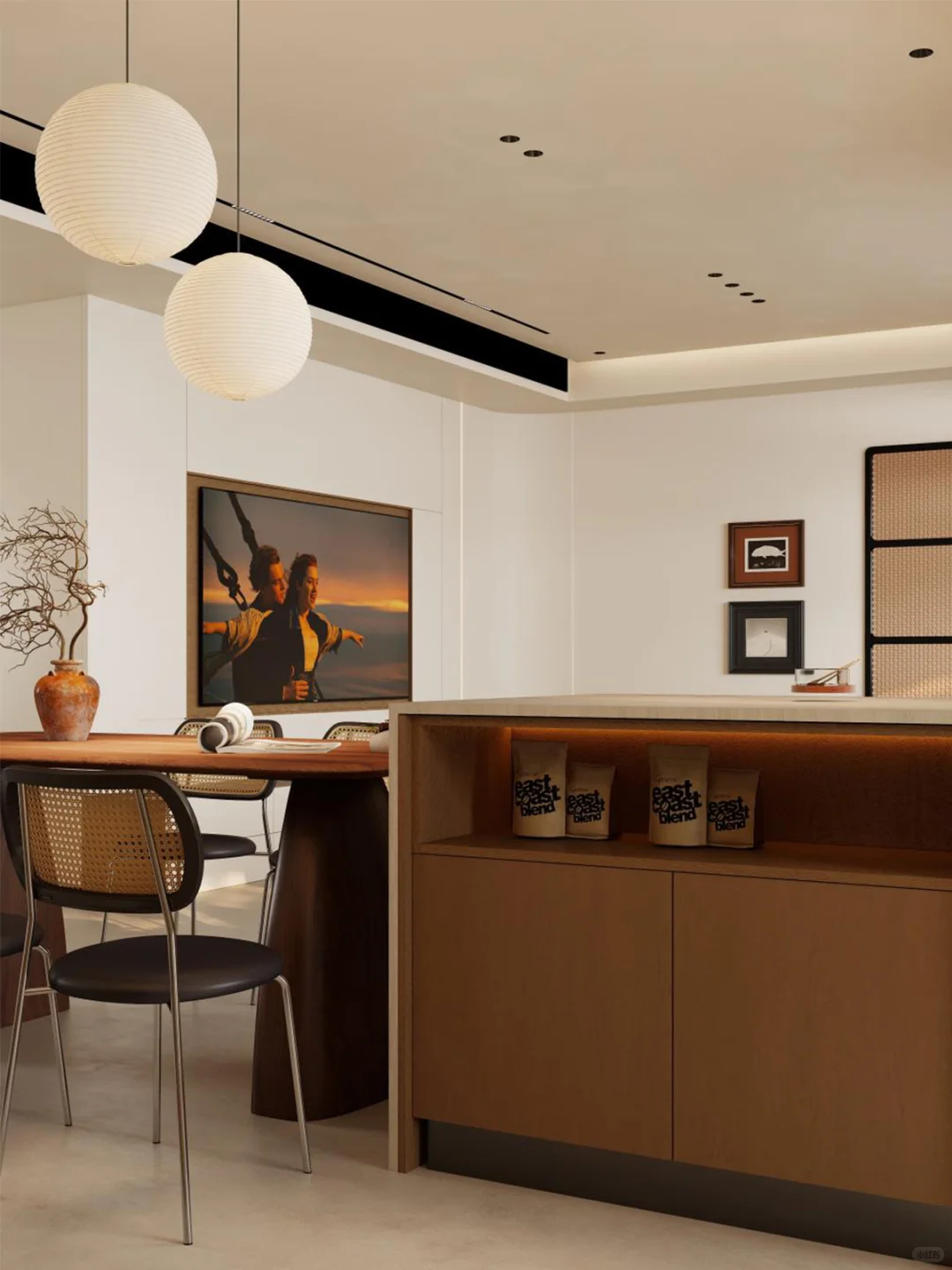 158㎡中古风+奶油色，拿捏复古电影感！