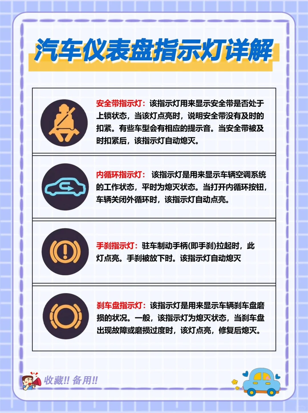 「第42期」汽车仪表盘指示灯详解?